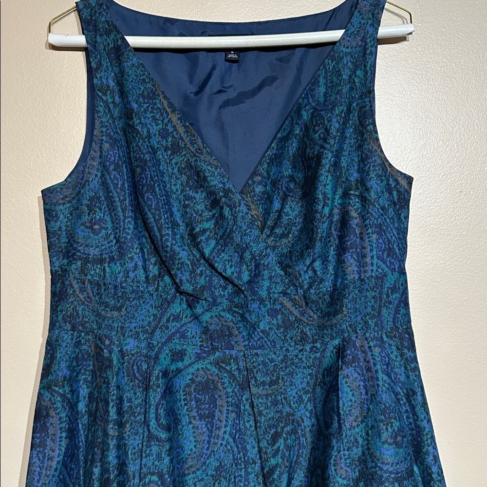 Lands' End Teal Paisley Midi Dress - Picture 2 of 6